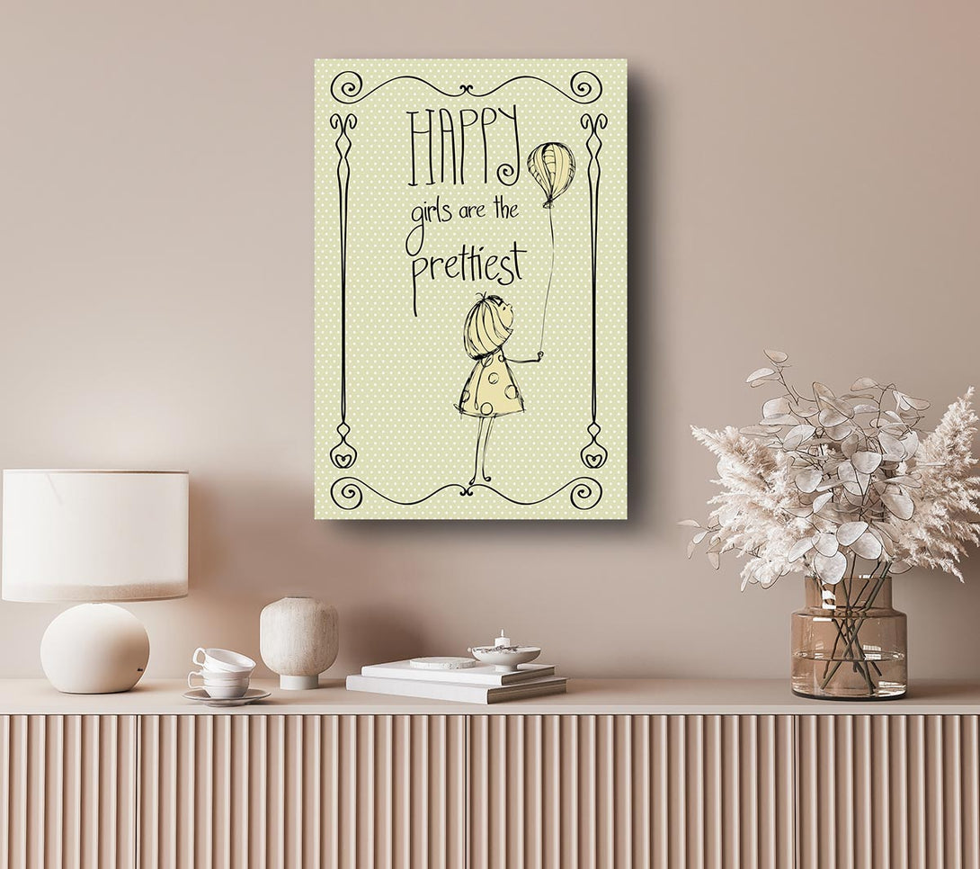  A Canvas Print of Happy Girls Are The prettiest Canvas Print