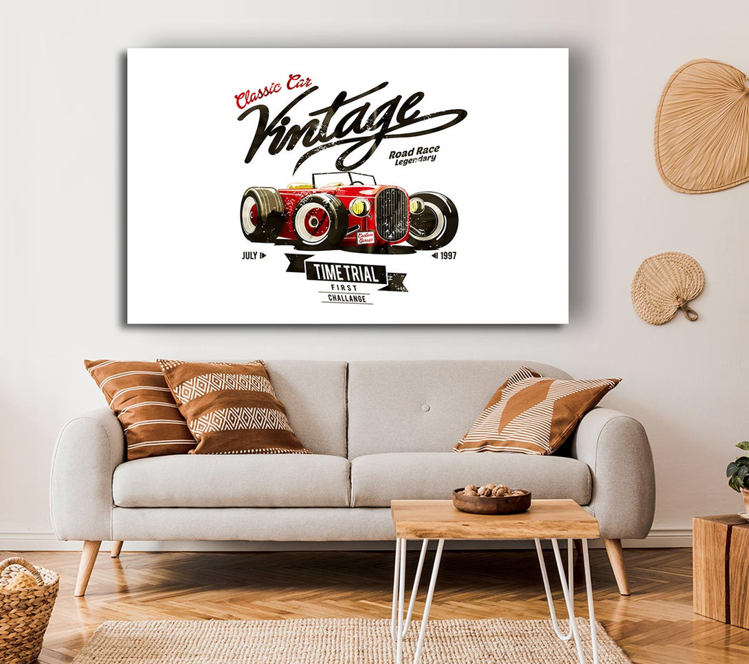  A Canvas Print of Vintage Road Race Canvas Wall Art