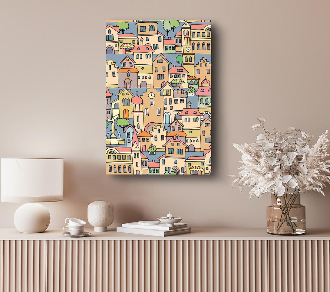  A Canvas Print of Town Houses Canvas Print