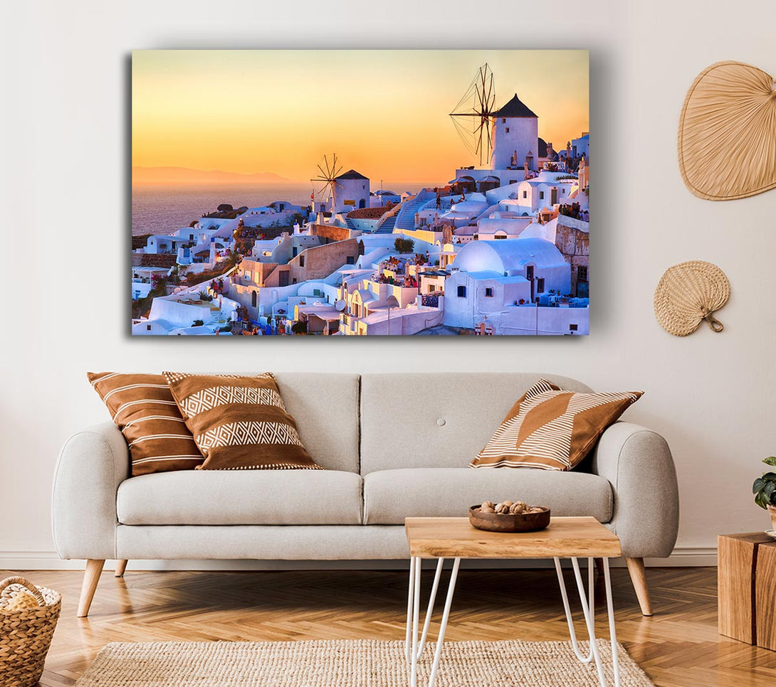  A Canvas Print of Sunset In Santorini Canvas Print