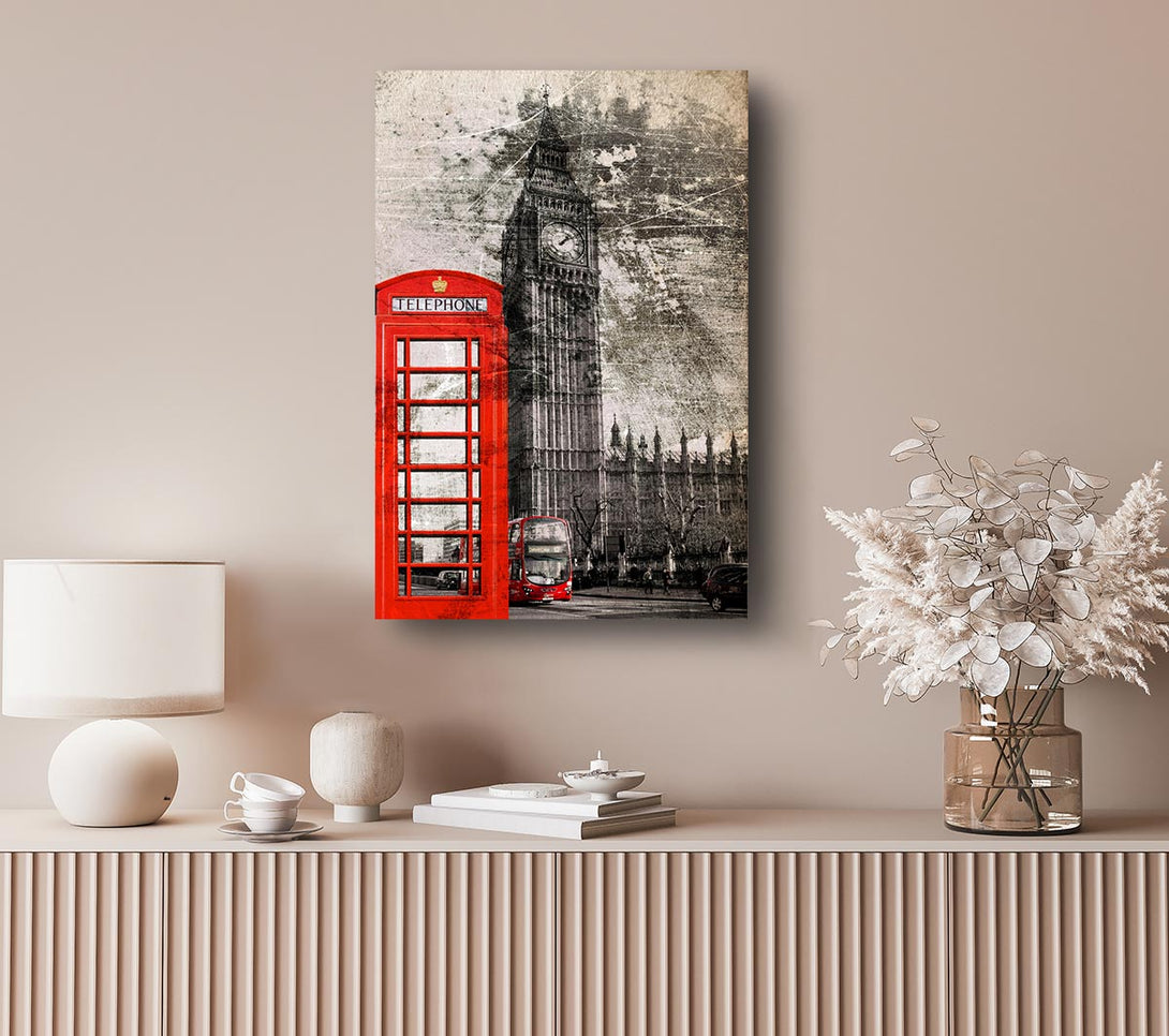  A Canvas Print of Retro Big Ben Canvas Wall Art