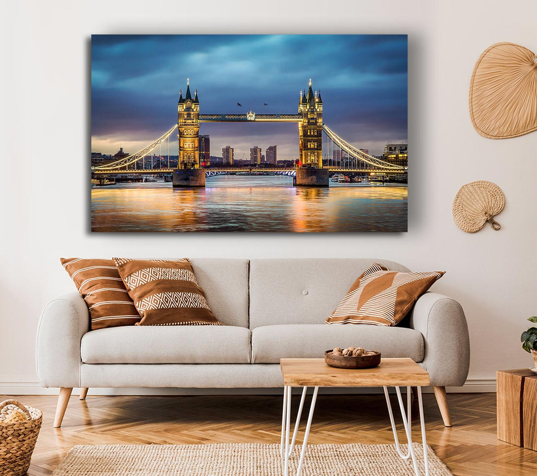  A Canvas Print of Tower Bridge Night Glow Canvas Print