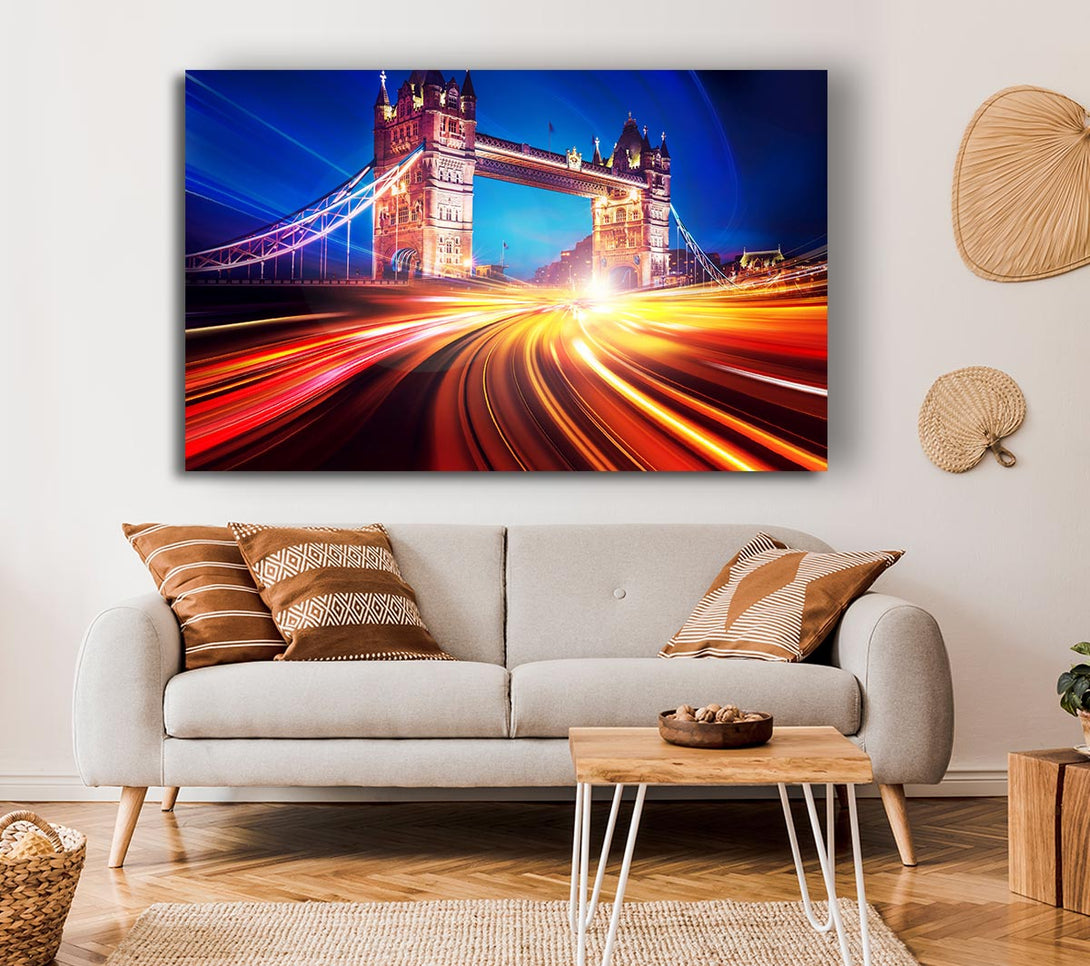  A Canvas Print of Tower Bridge Speed Of Light 2 Canvas Wall Art