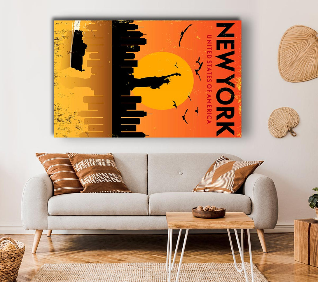  A Canvas Print of Statue of Liberty Poster Canvas Wall Art