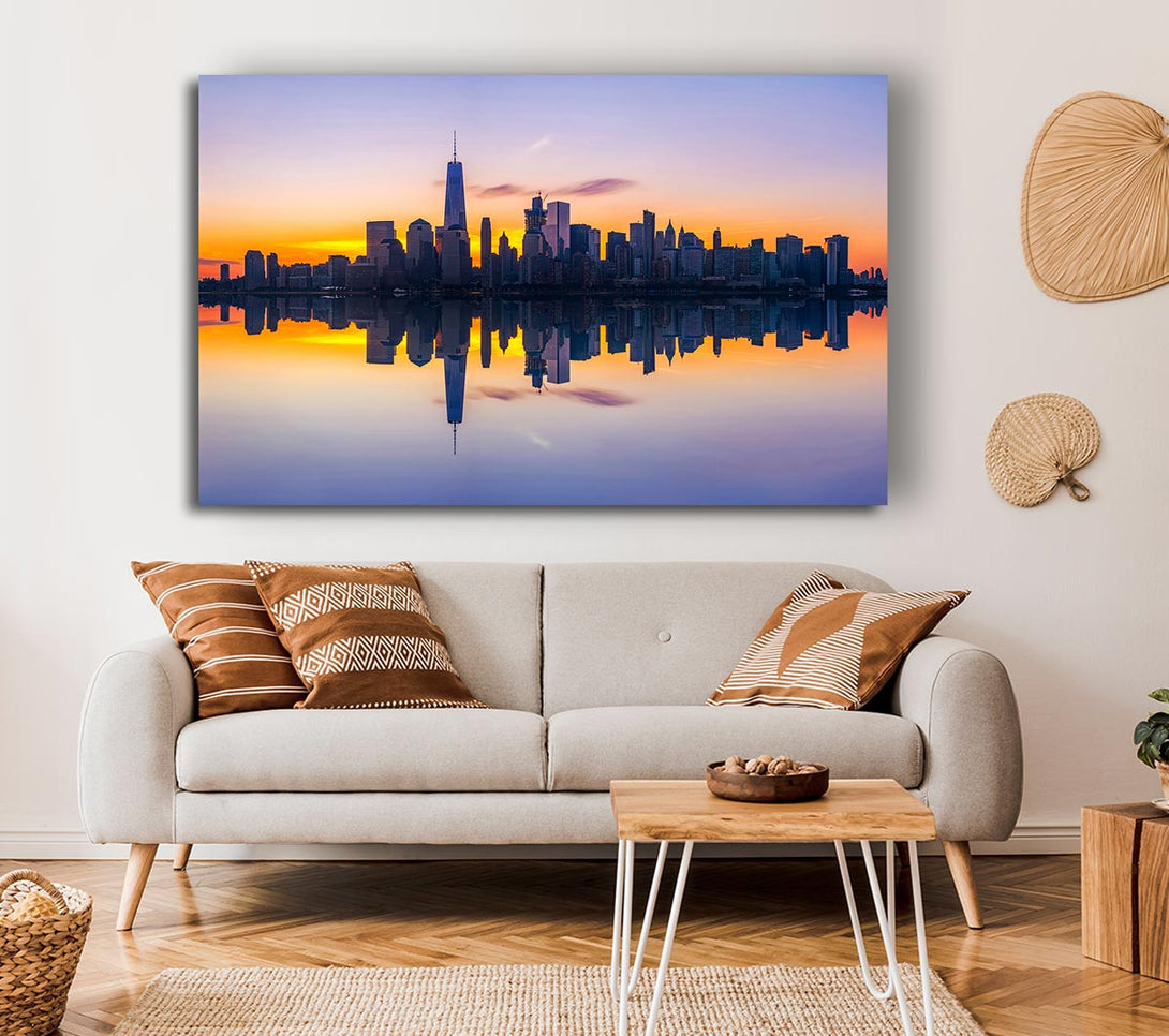  A Canvas Print of Perfect Sunset Reflections Canvas Art