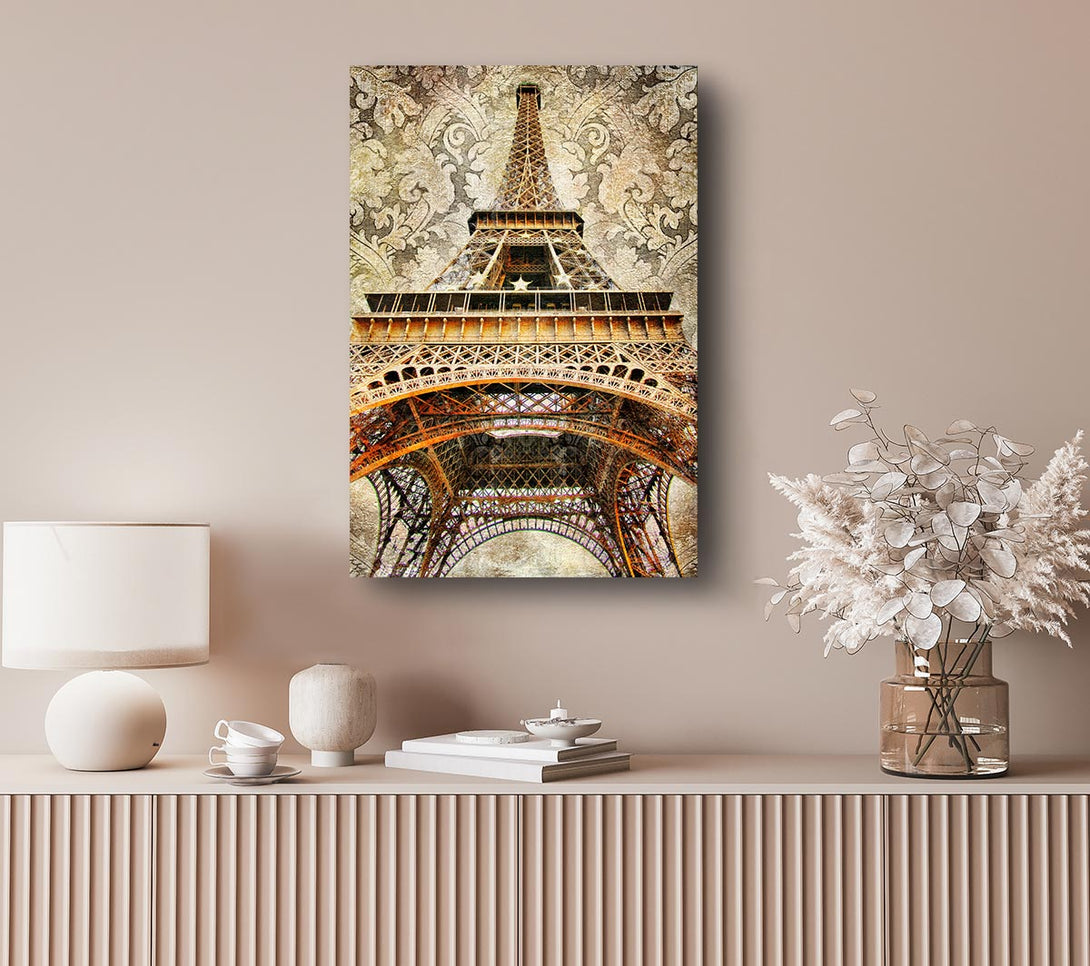  A Canvas Print of Eiffel Tower Retro 3 Canvas Print