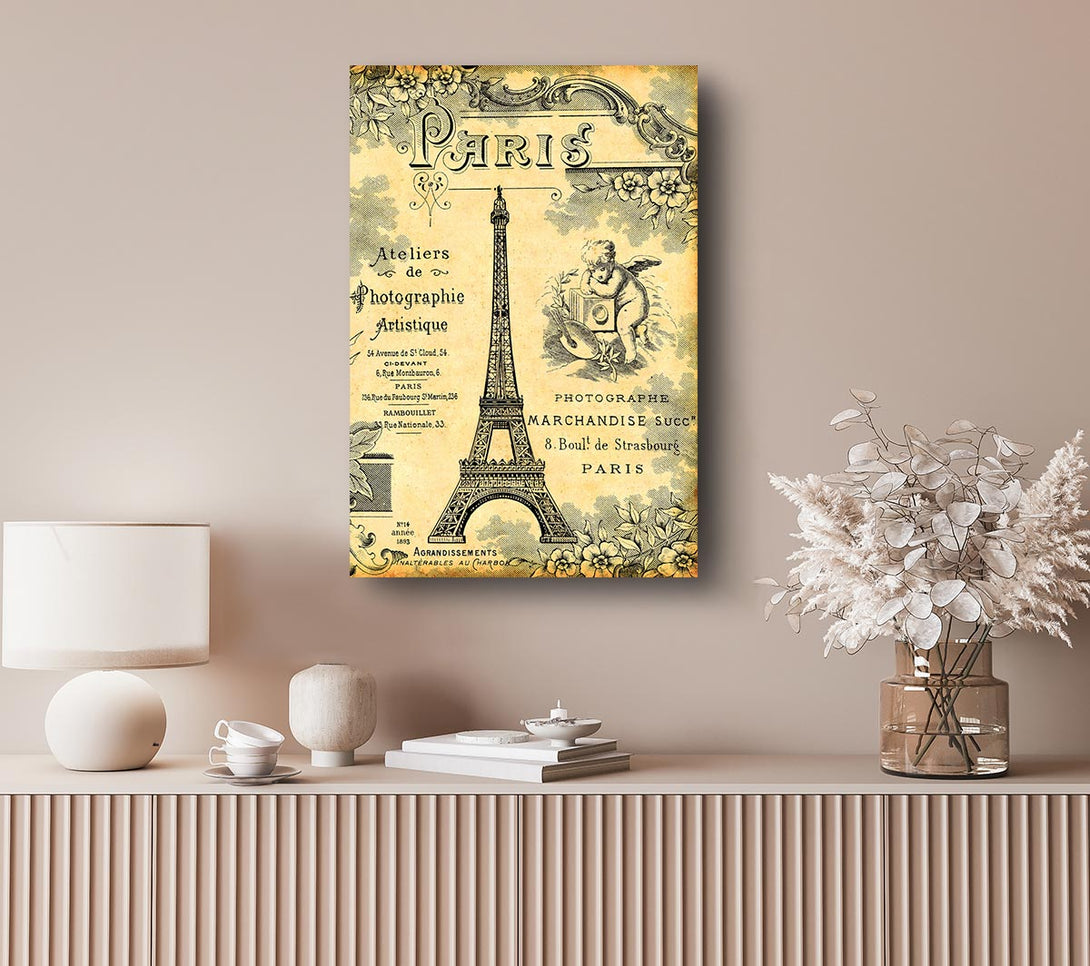  A Canvas Print of Eiffel Tower Retro 6 Canvas Art