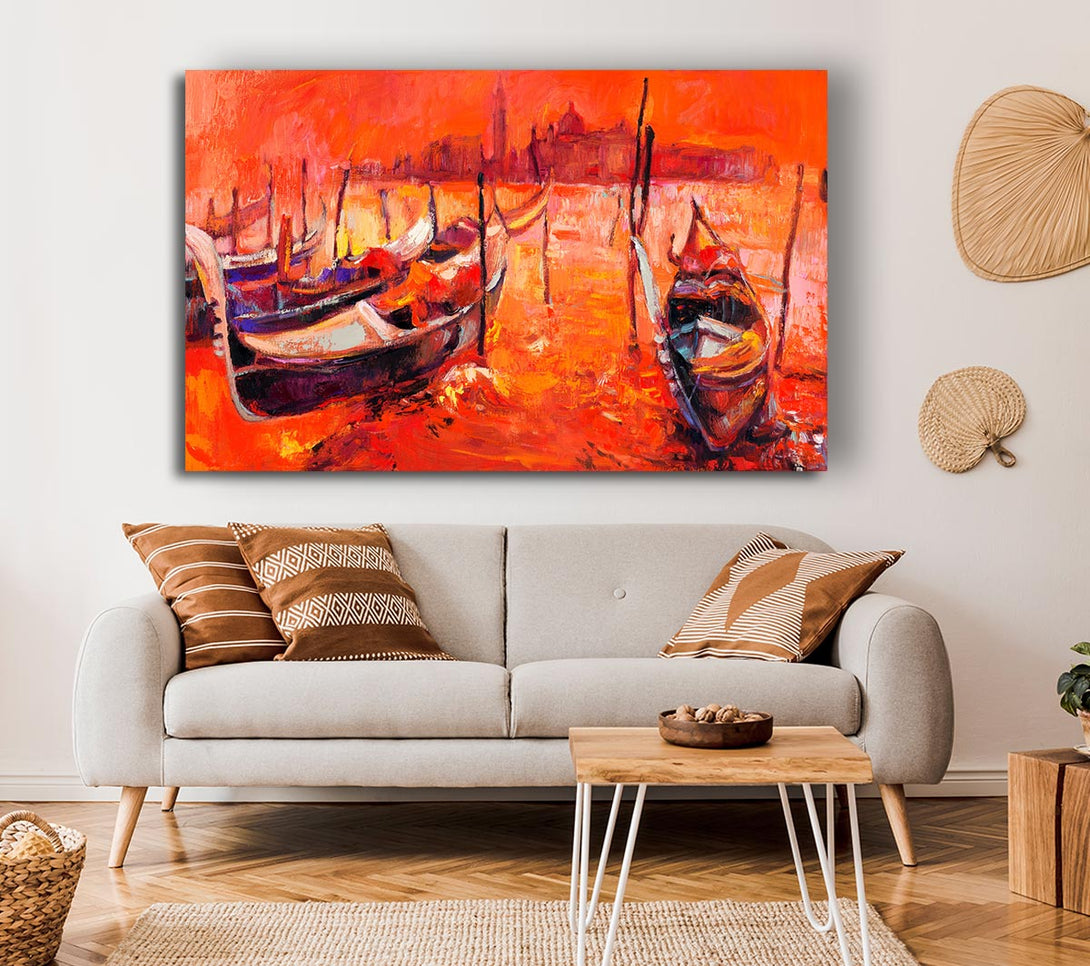  A Canvas Print of Gondola Line Up 2 Canvas Print