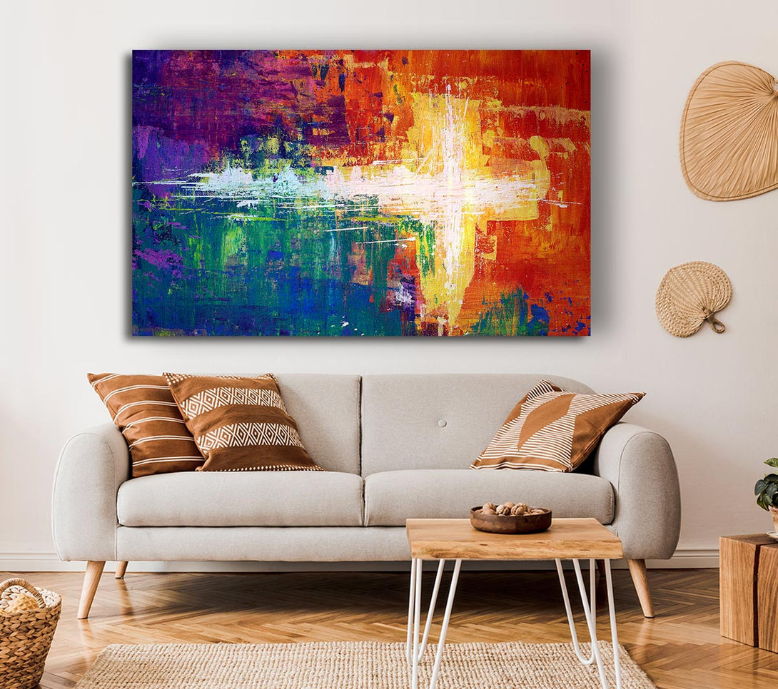  A Canvas Print of Rainbow Cross Canvas Art