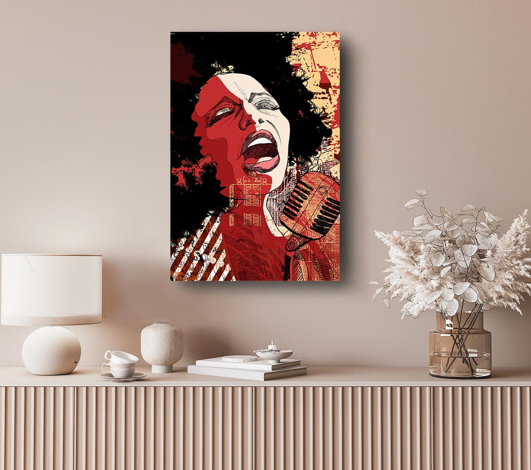 A Canvas Print of Femail Vocalist Canvas Wall Art