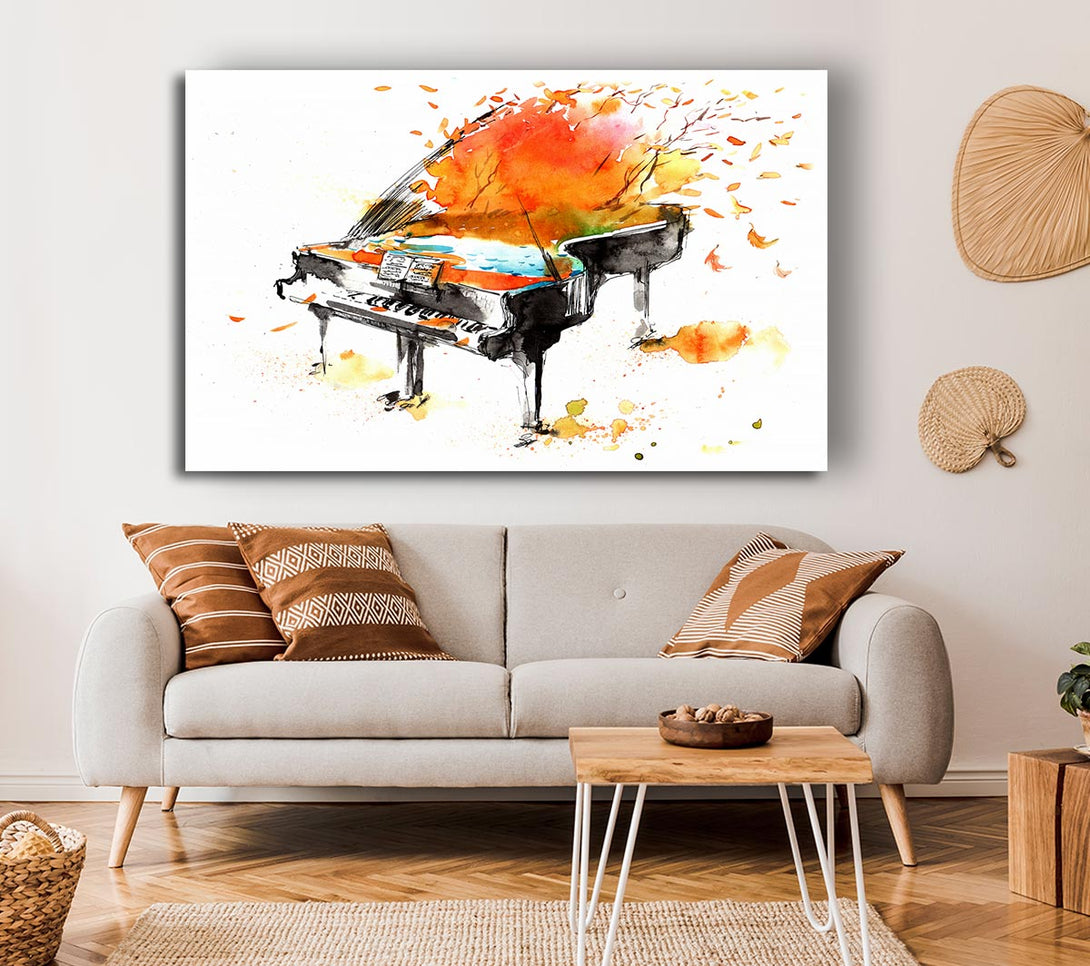  A Canvas Print of Autumn Piano Canvas Wall Art