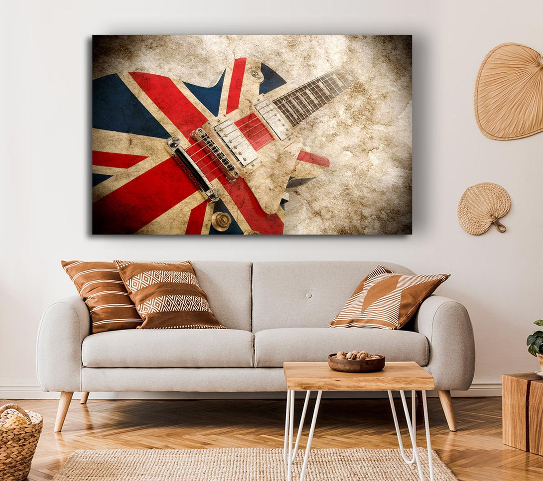  A Canvas Print of British Retro Guitar 1 Canvas Print