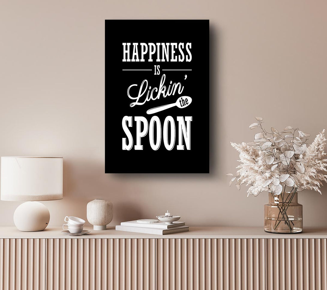 A Canvas Print of Happiness Is Lickin The Spoon Canvas Wall Art