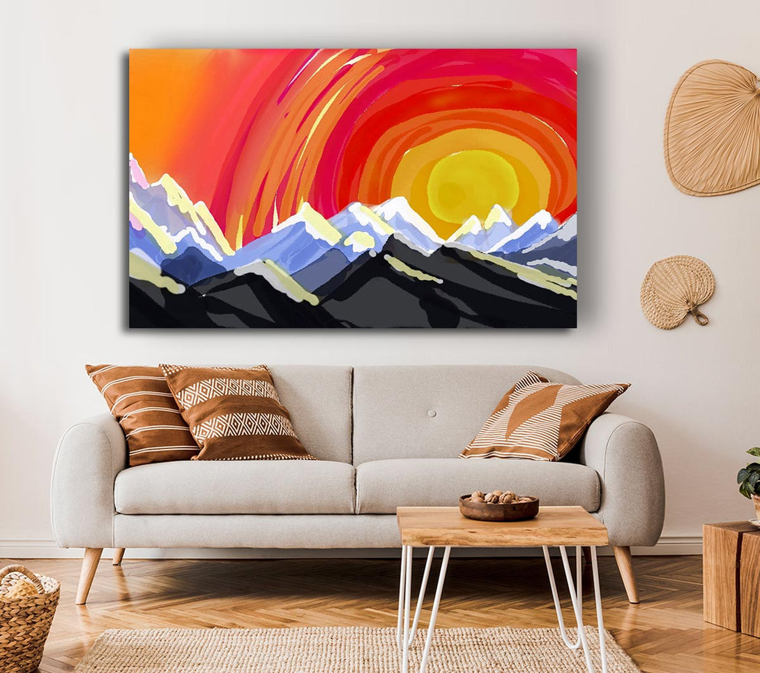  A Canvas Print of Mountain Peak Sun Canvas Art