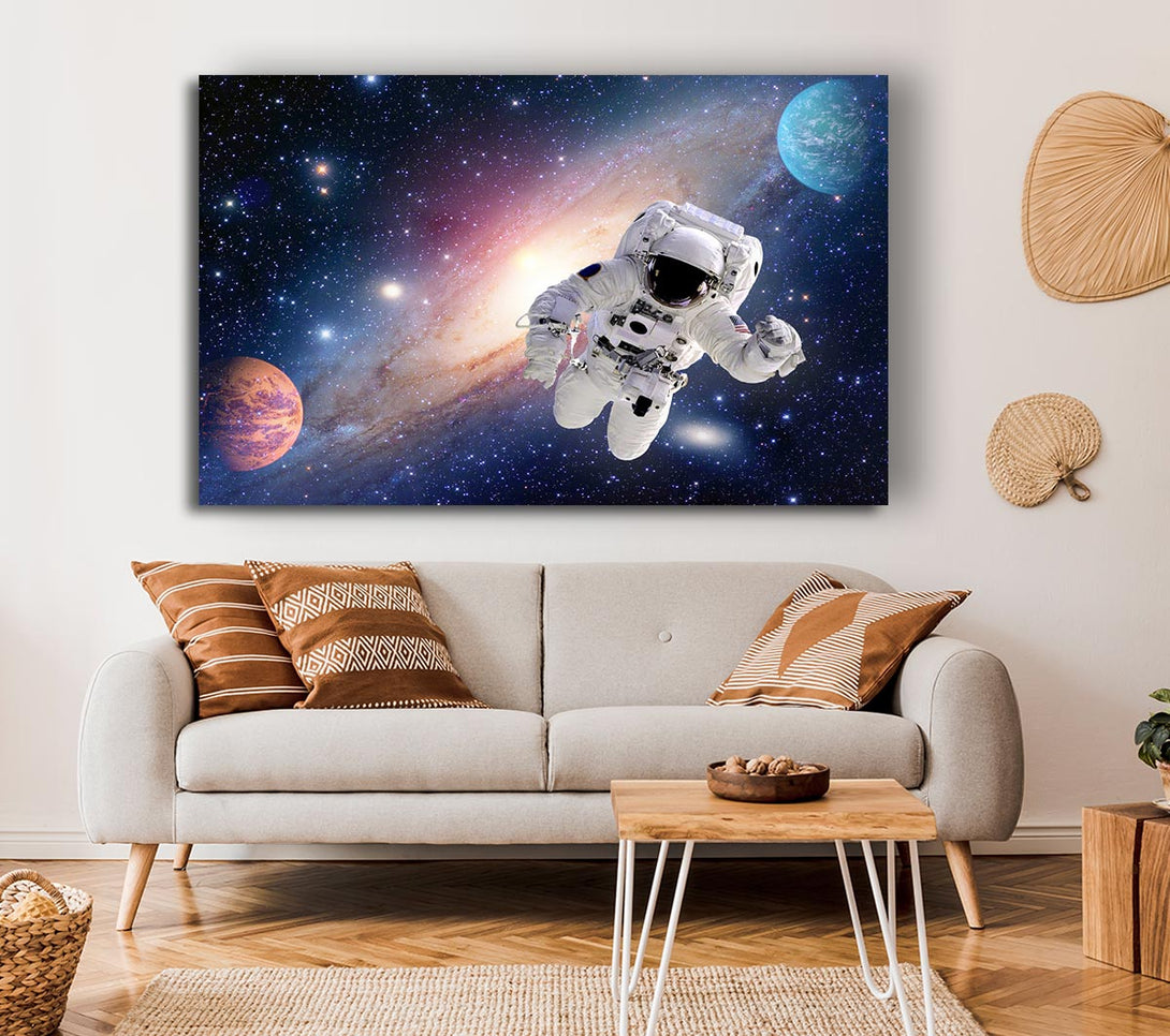  A Canvas Print of Spaceman In The Galaxy Canvas Wall Art