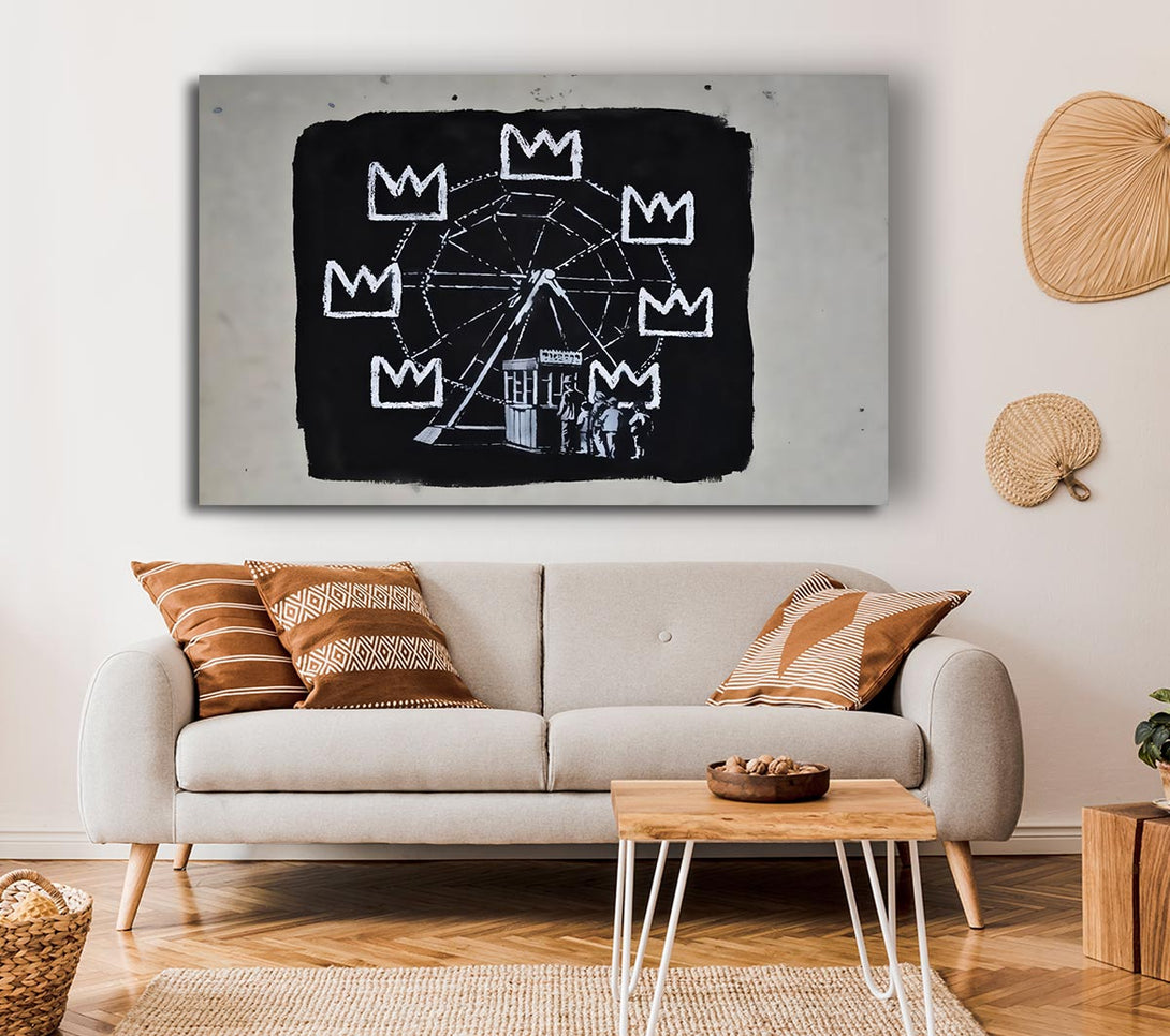  A Canvas Print of Banksy Crown Wheel Canvas Print
