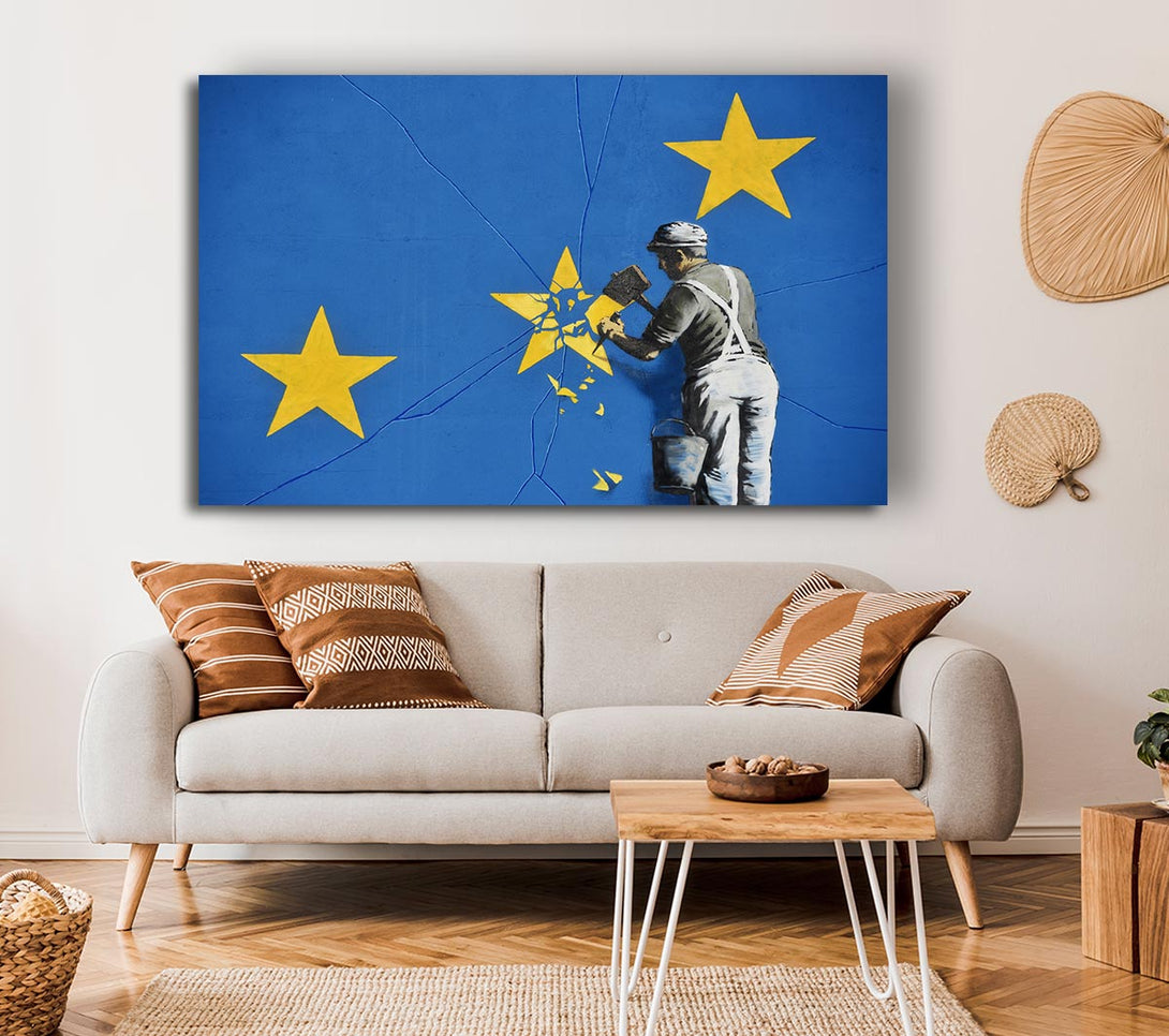  A Canvas Print of Banksy Euro Star Canvas Print