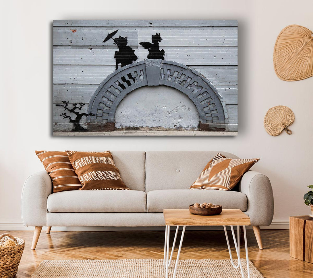  A Canvas Print of Banksy Geisha Bridge Canvas Art