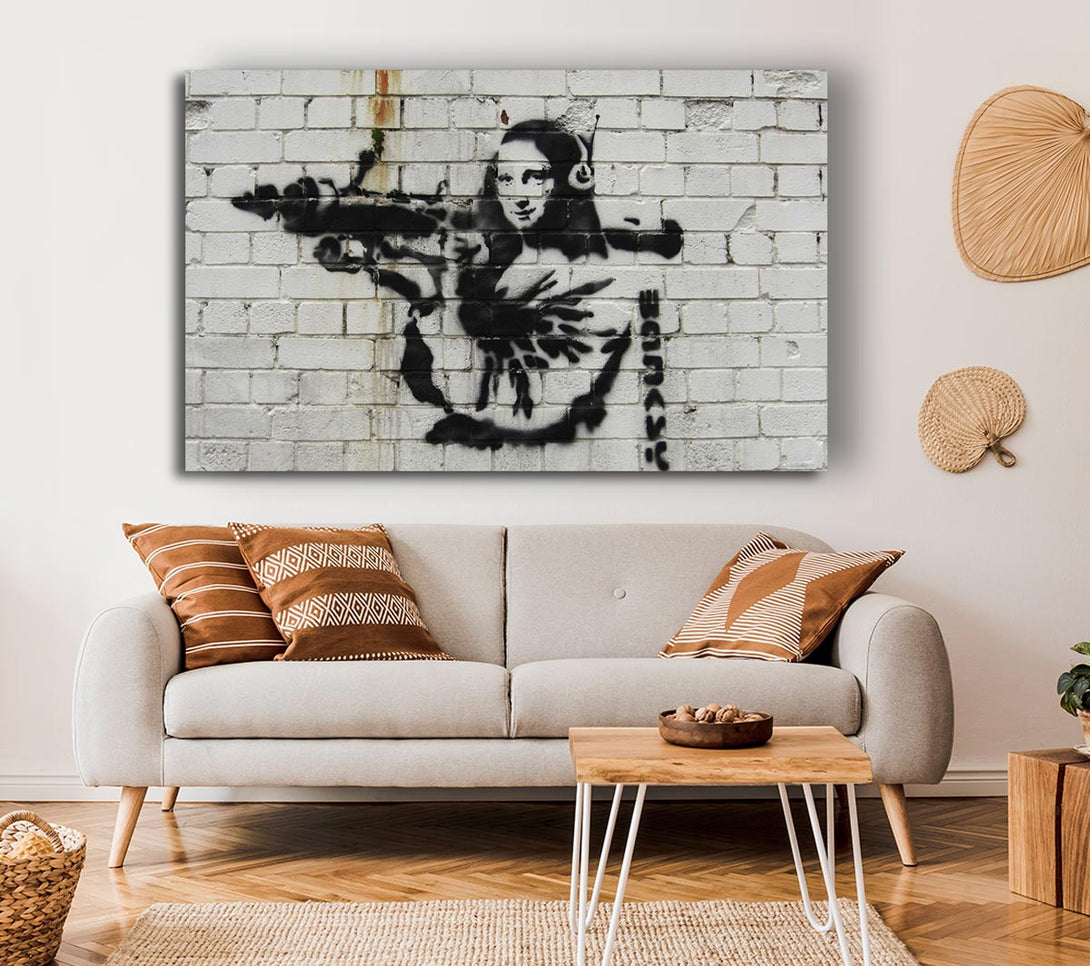  A Canvas Print of Banksy Bottle Of Champagne Canvas Art