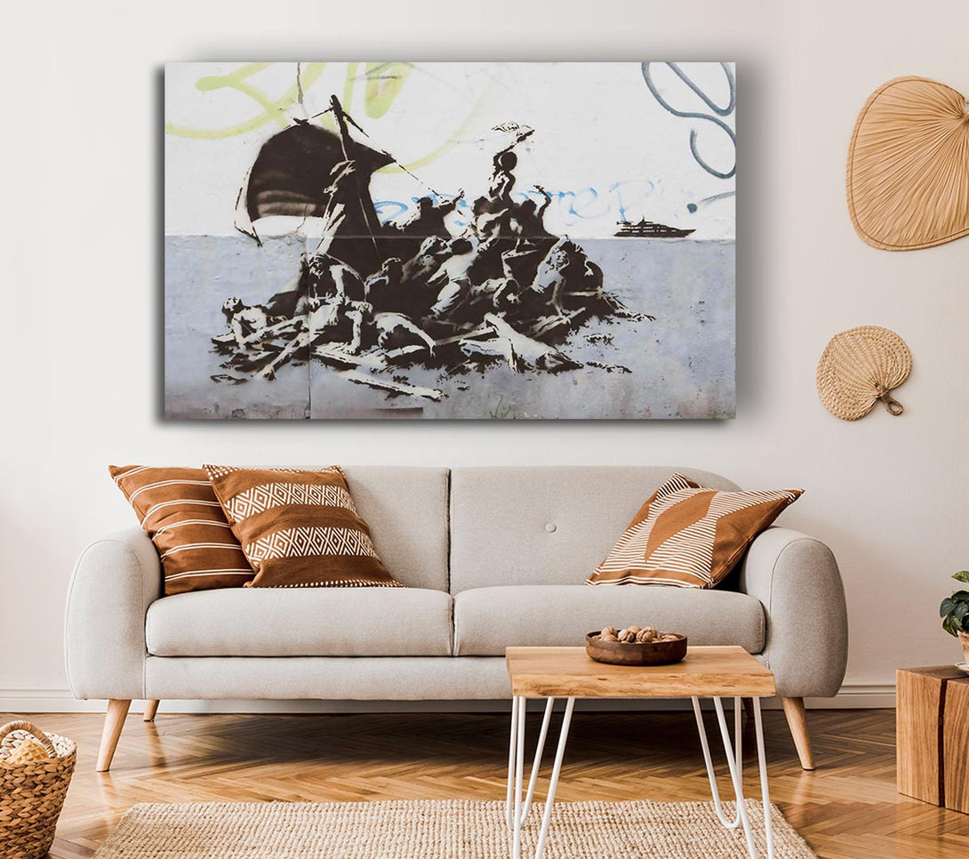  A Canvas Print of Banksy Steve Jobs Apple Canvas Print
