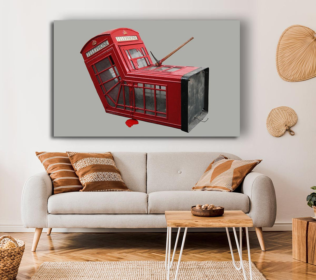  A Canvas Print of Banksy Telephone Box Dismaland Canvas Print