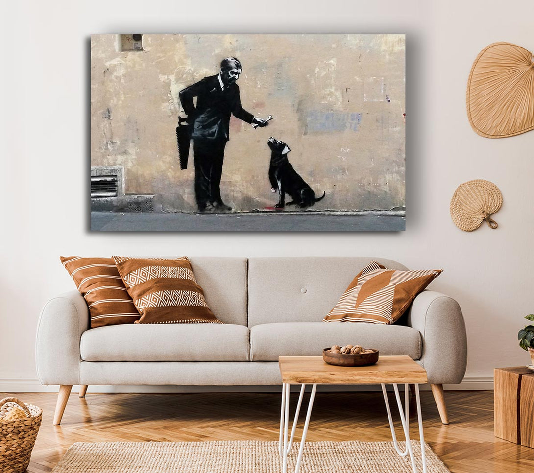  A Canvas Print of Banksy The Hand That Feeds Canvas Print
