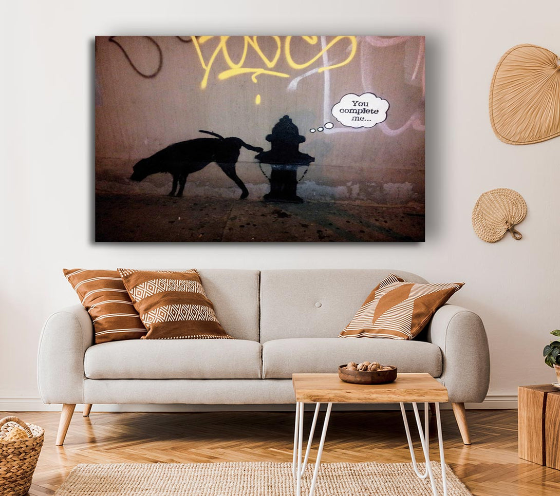  A Canvas Print of Banksy You Complete Me Canvas Wall Art