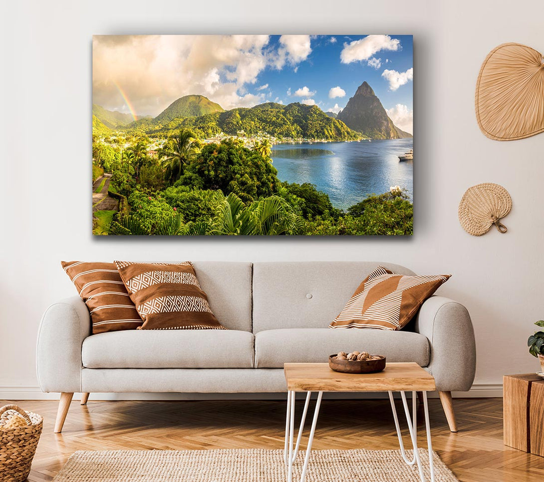  A Canvas Print of Jungle paradise rainbow Canvas Print