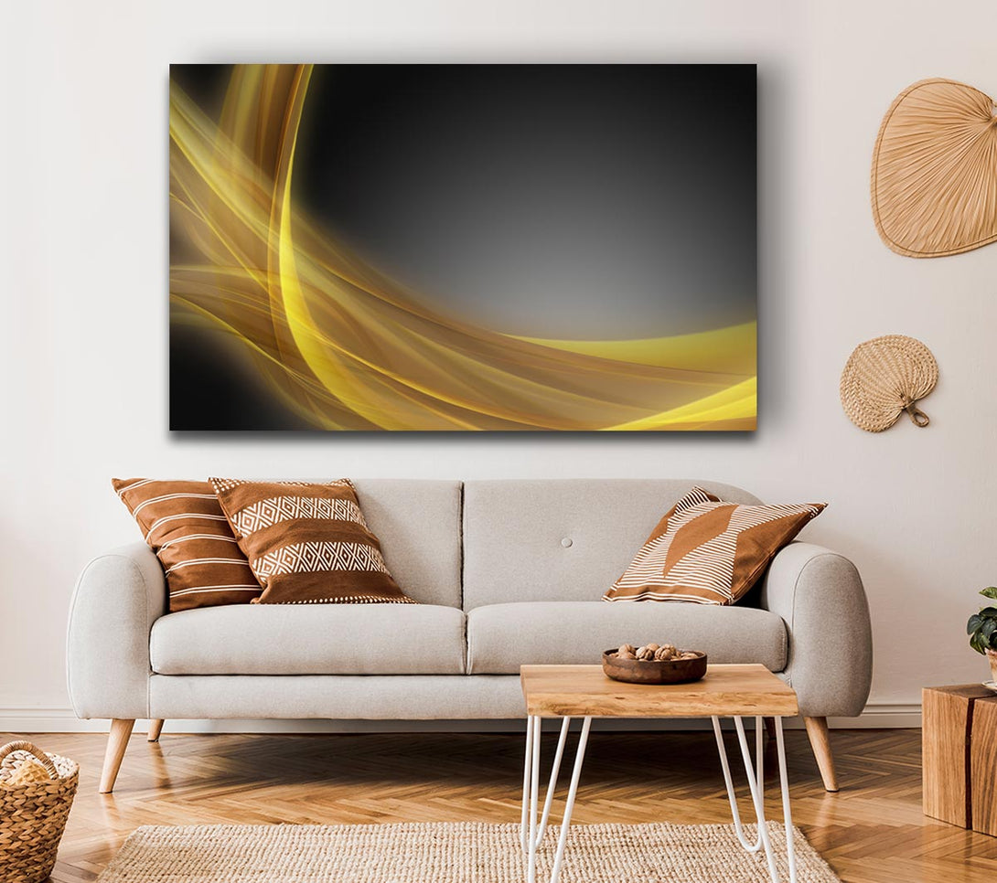  A Canvas Print of Yellow swirls through the gradients Canvas Print