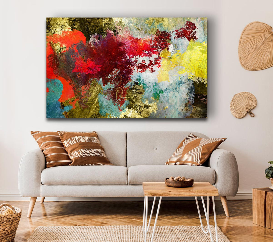  A Canvas Print of Abstract World grunge map Canvas Wall Art