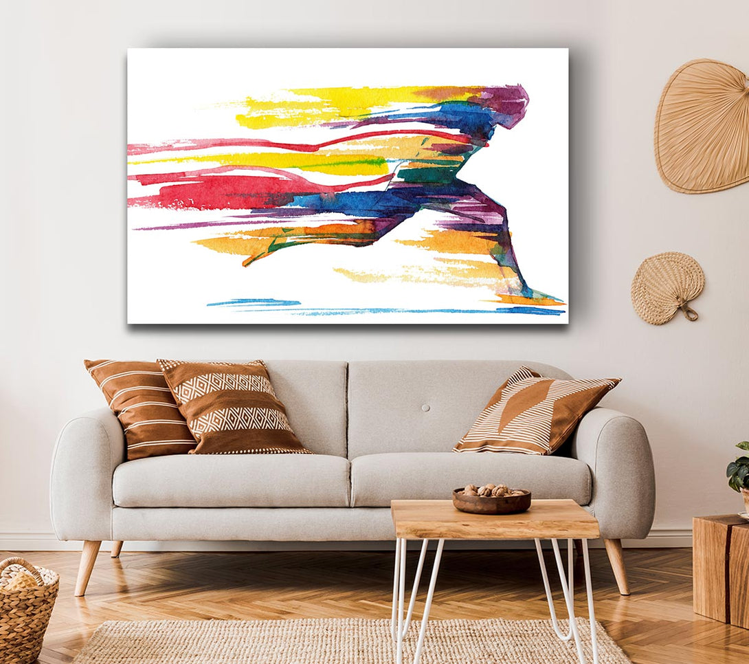  A Canvas Print of Running Water Colour Canvas Art