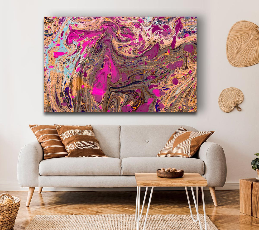  A Canvas Print of Oily Paint flows Canvas Wall Art