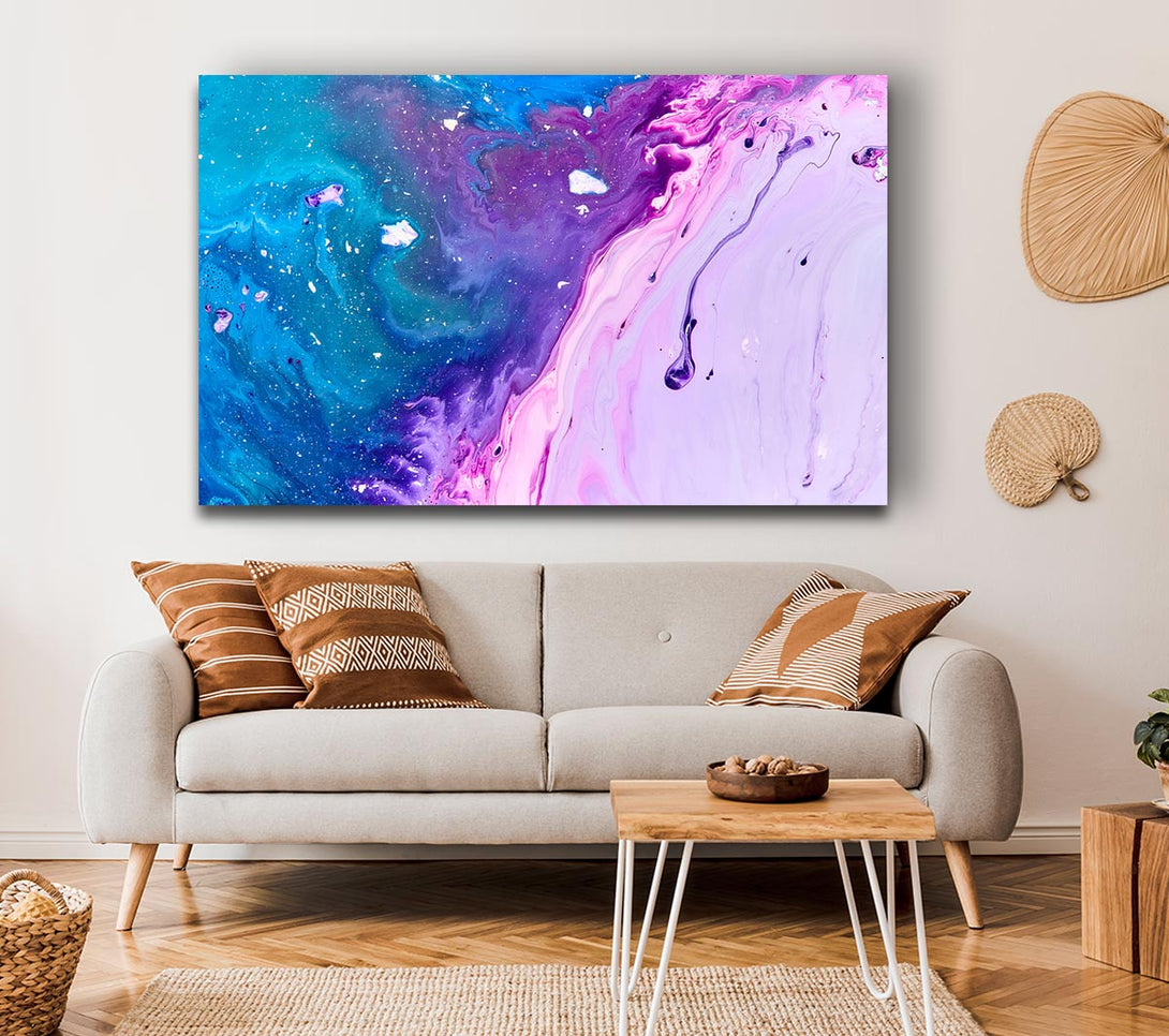  A Canvas Print of Colours mixing together Canvas Art