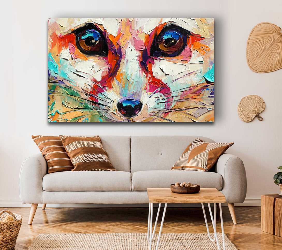  A Canvas Print of Close Up Fox Painting Canvas Art