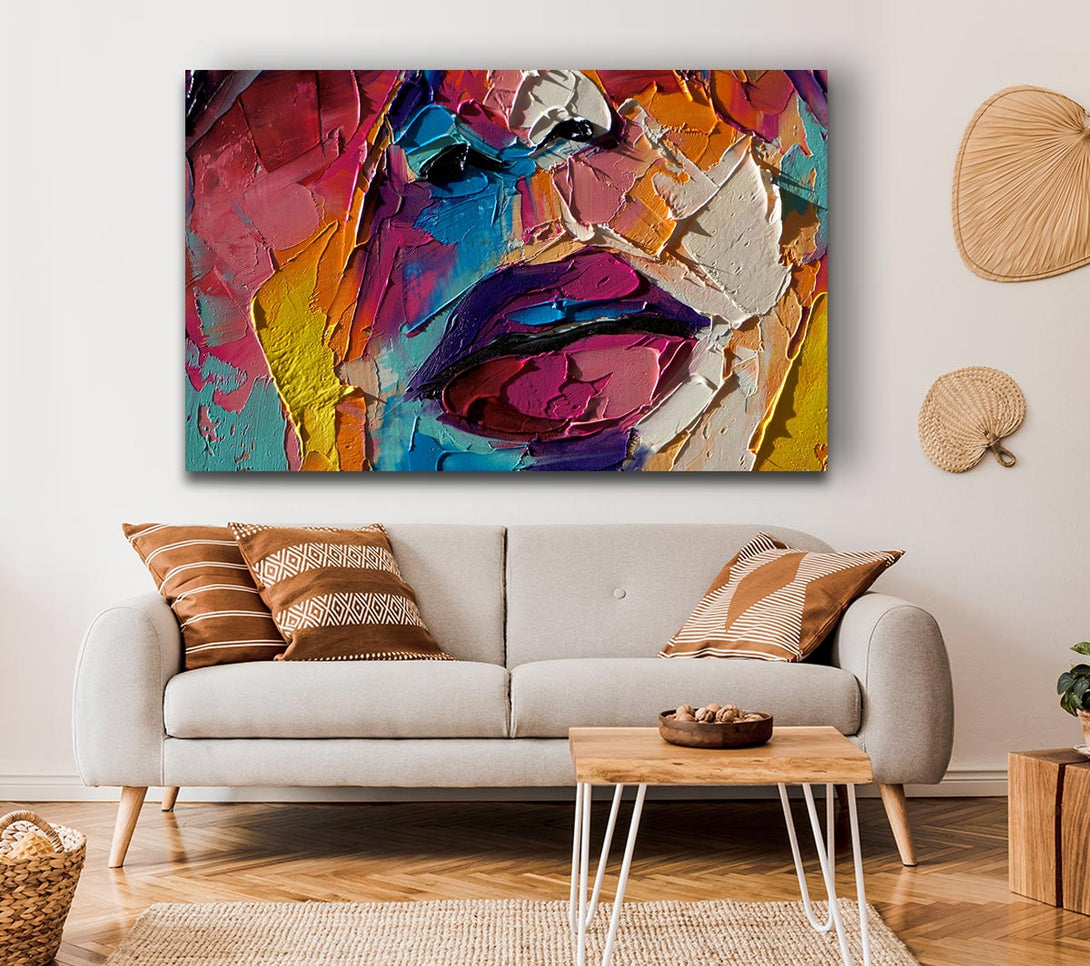 A Canvas Print of Textures of paint and colour Canvas Art