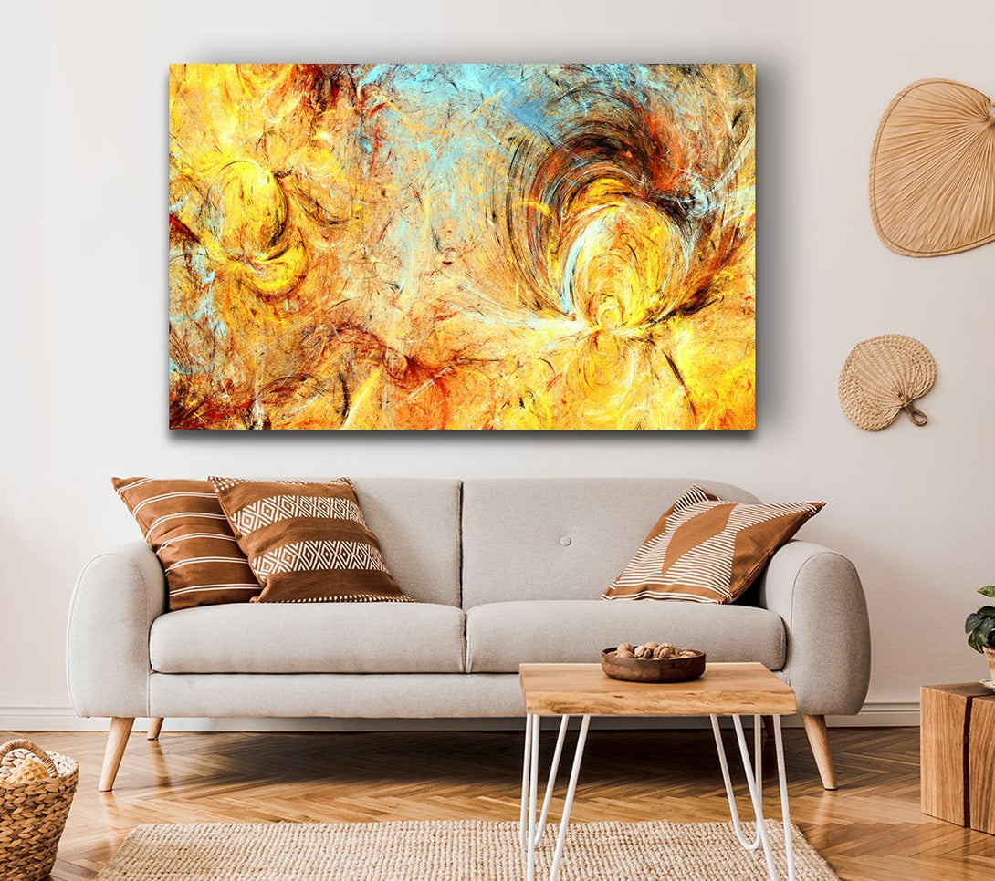  A Canvas Print of Firey swirls and ice Canvas Art