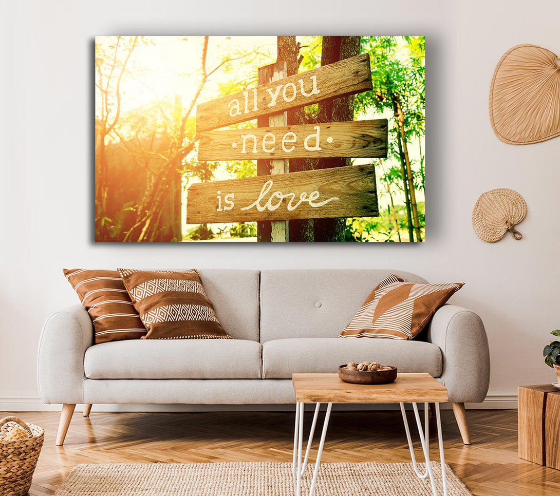  A Canvas Print of All You Need Is Love Canvas Print