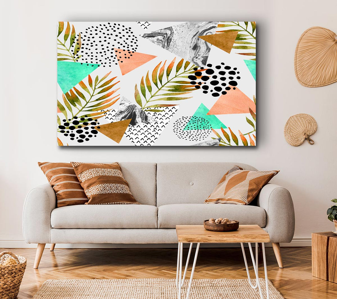 A Canvas Print of Mix Mid Century Plants And Patterns Canvas Print