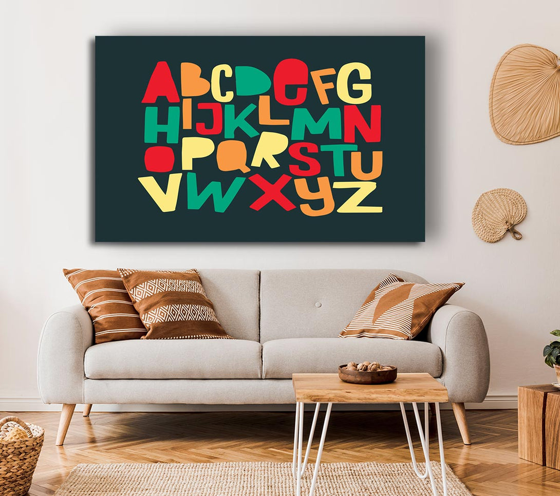  A Canvas Print of The Alphabet Modern Canvas Wall Art