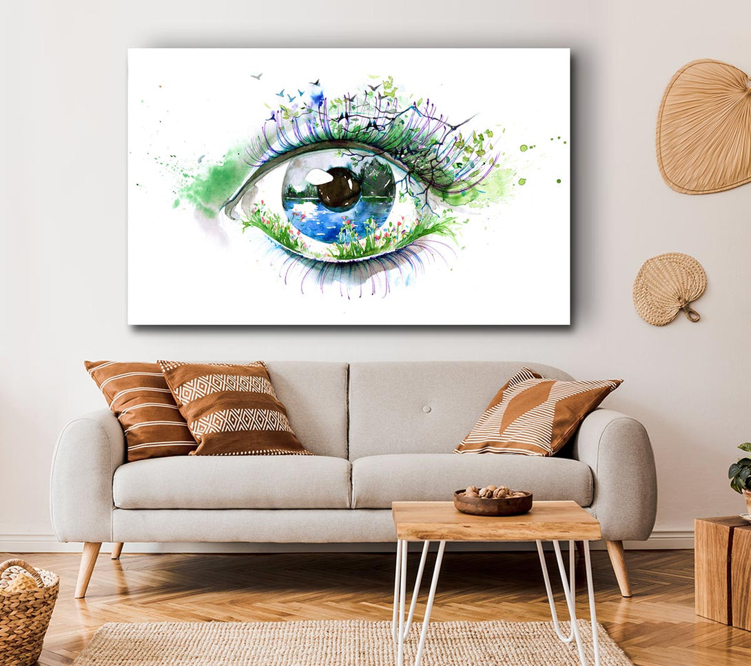  A Canvas Print of Watercolour Nature Eye Canvas Art