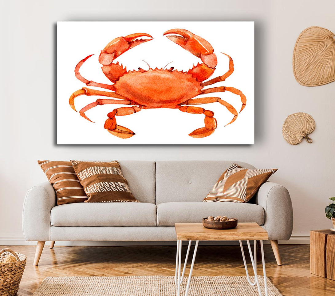  A Canvas Print of Watercolour Crab Canvas Art