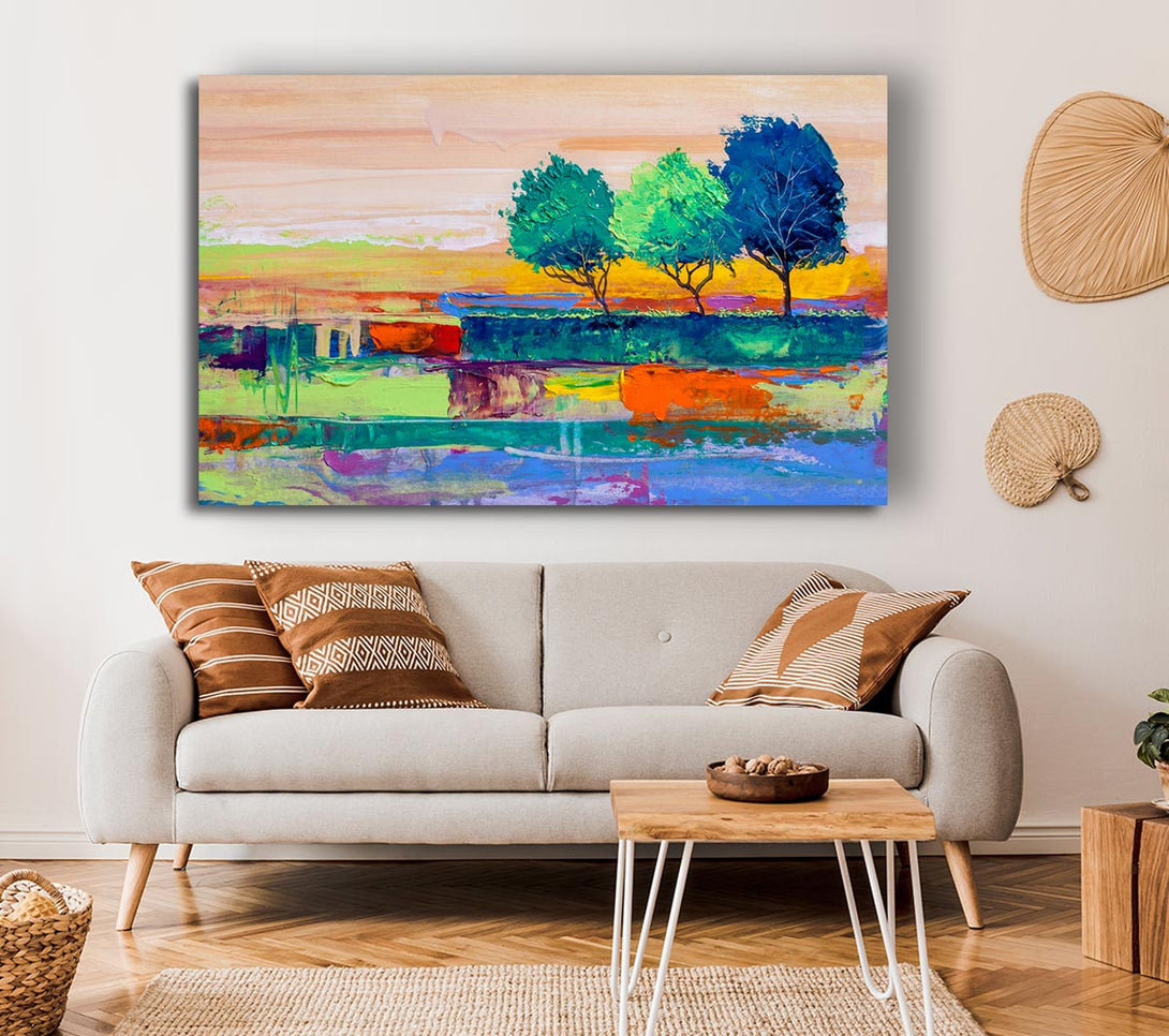  A Canvas Print of Three Trees In The Wind Canvas Wall Art