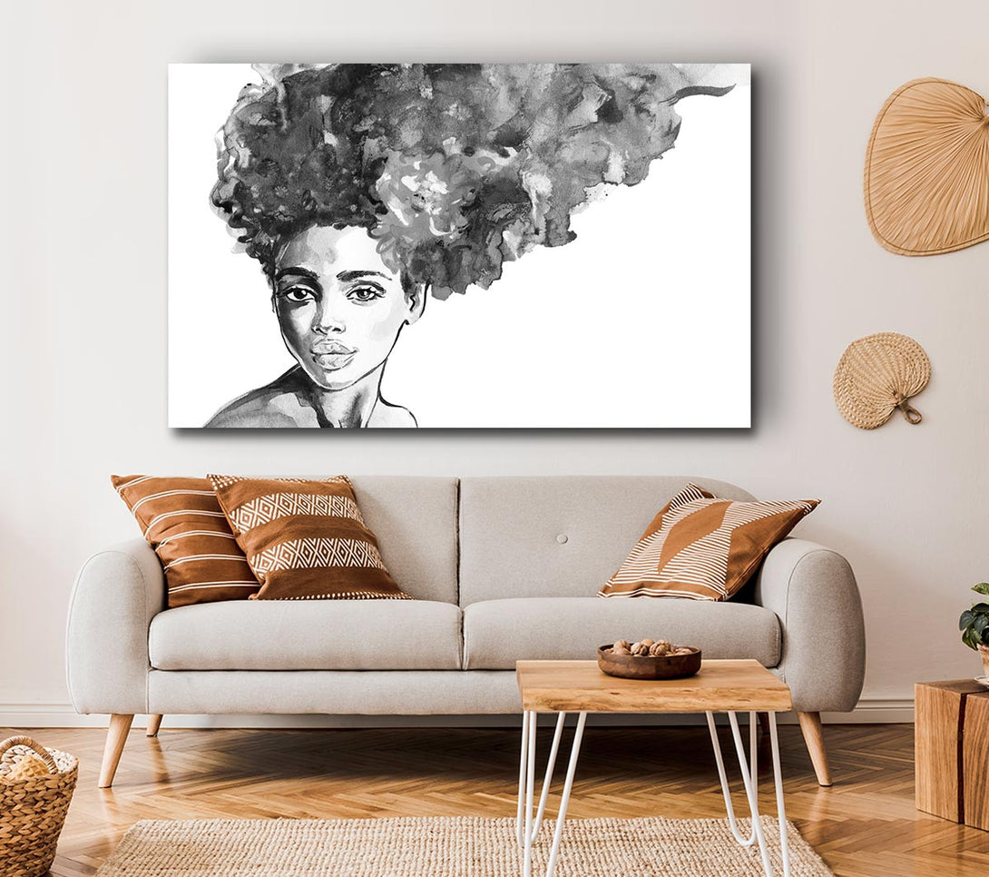  A Canvas Print of Watercolour Hairstyle Canvas Art