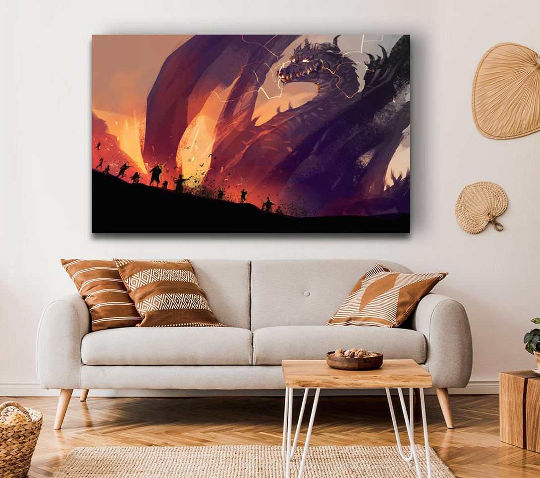  A Canvas Print of When The Dragon Attacks Canvas Wall Art