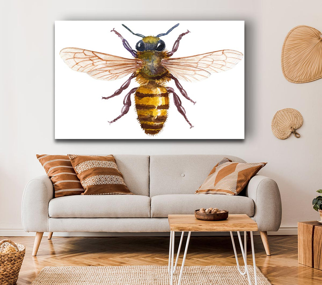  A Canvas Print of Watercolour Bee Canvas Print