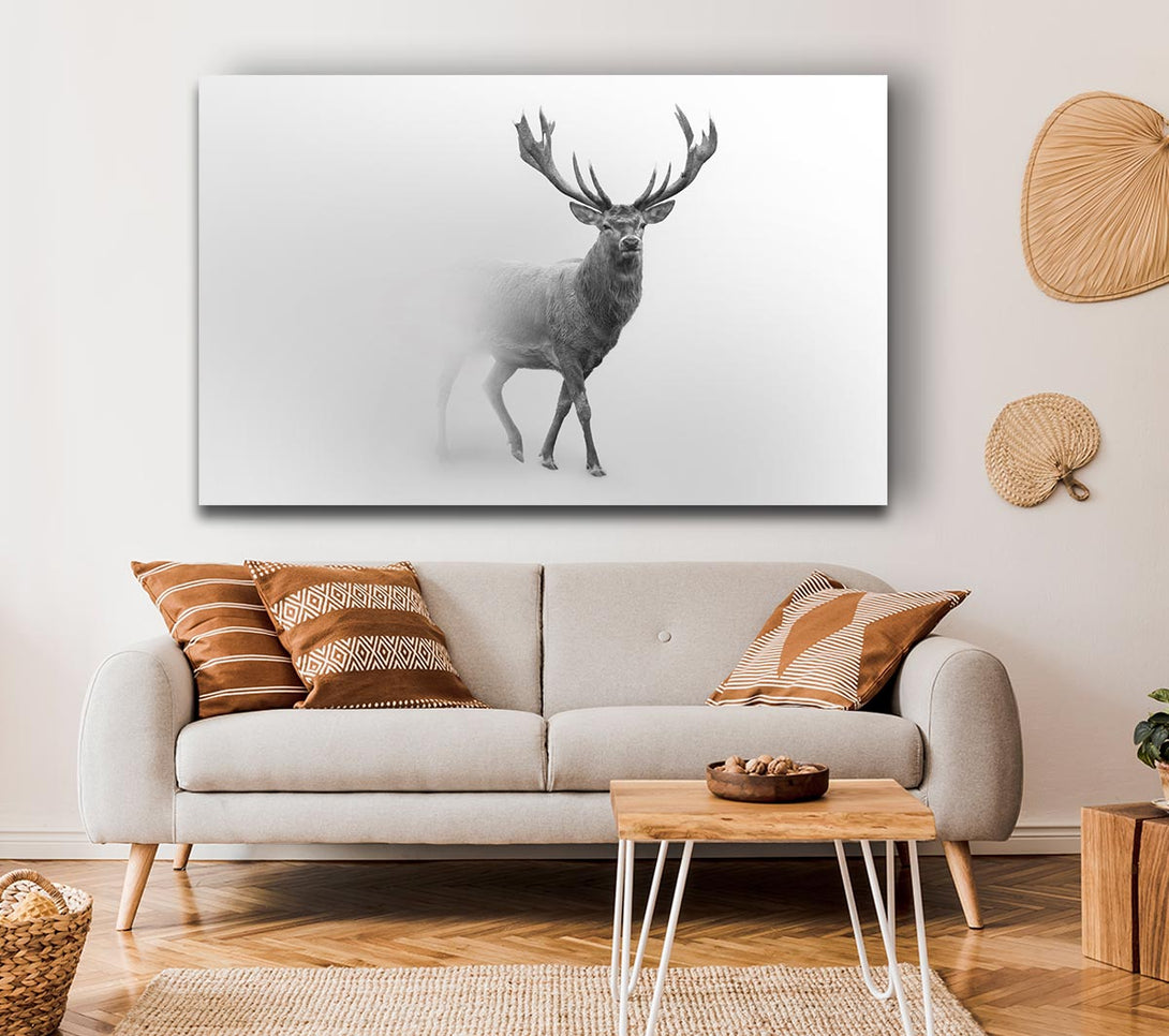  A Canvas Print of Stag In The Mist Canvas Art