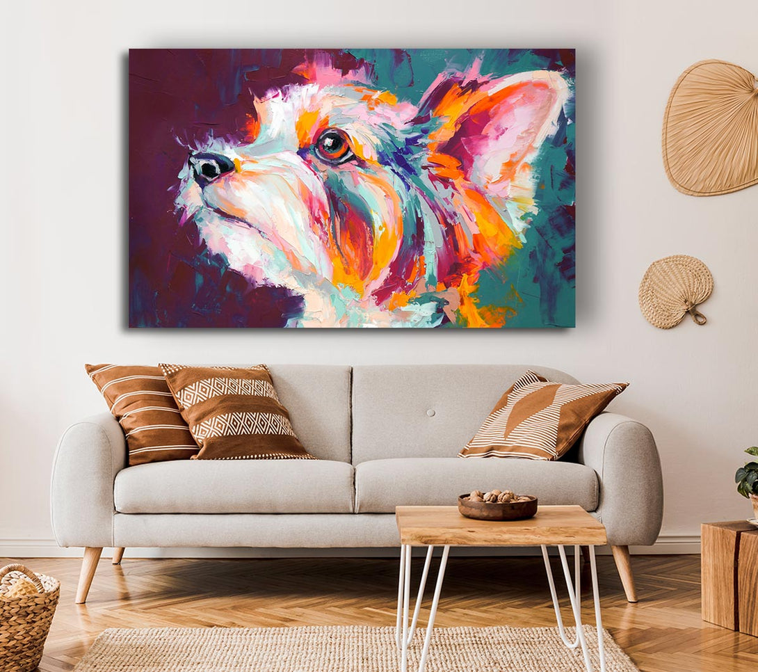 A Canvas Print of Vibrant Yorkshire Terrier Canvas Print