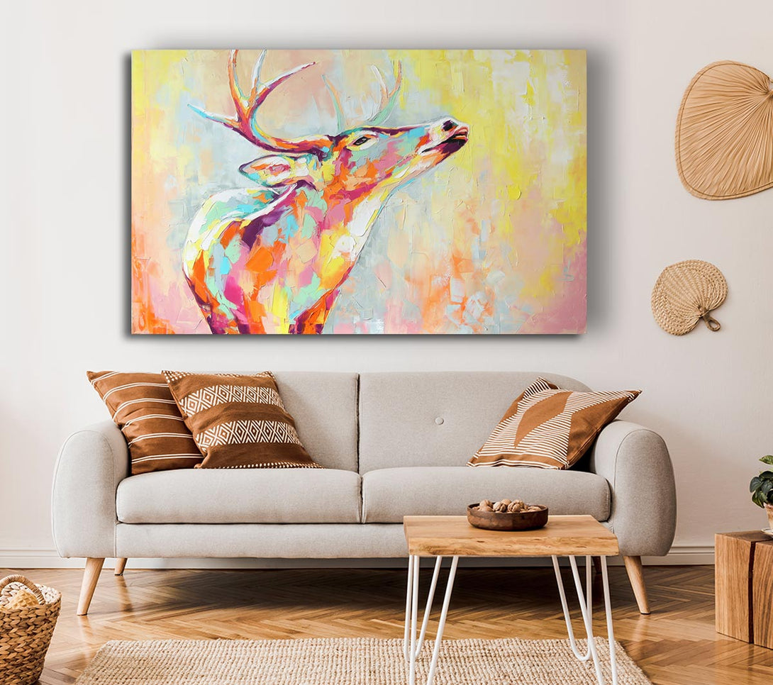  A Canvas Print of The Stag Looking Ahead Canvas Wall Art