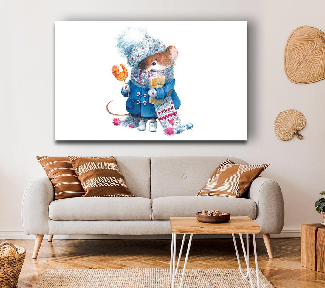  A Canvas Print of Watercolour Mouse Canvas Wall Art