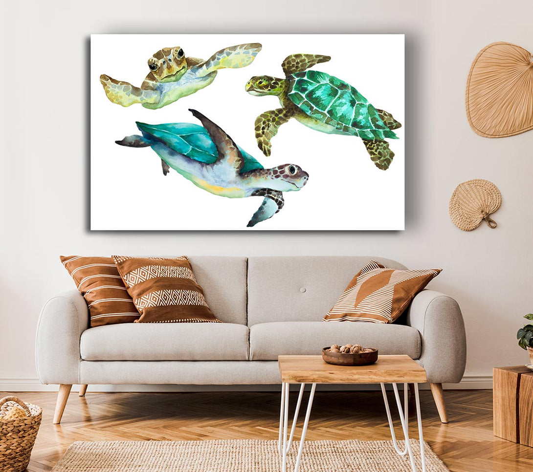  A Canvas Print of Seaturtle Love Canvas Print